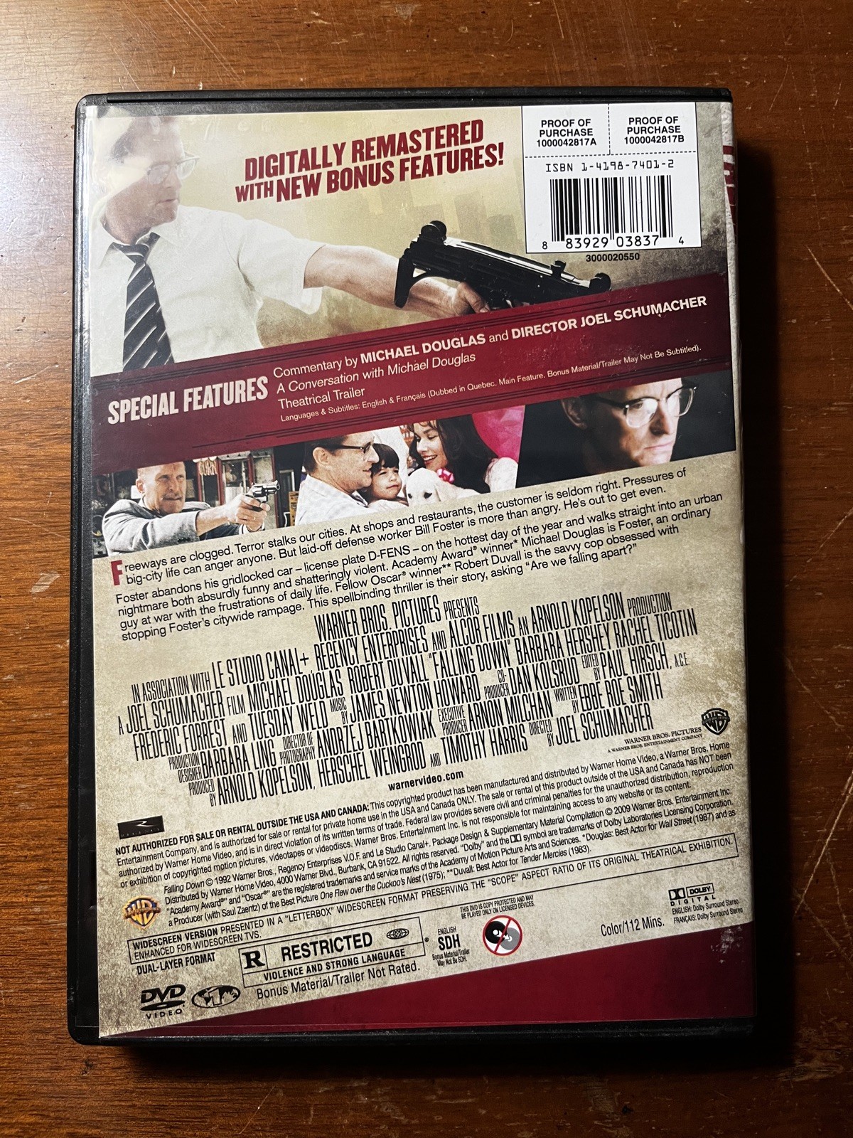 Falling Down (DVD, 1992) Deluxe Edition Michael Douglas, Robert Duvall: VG+