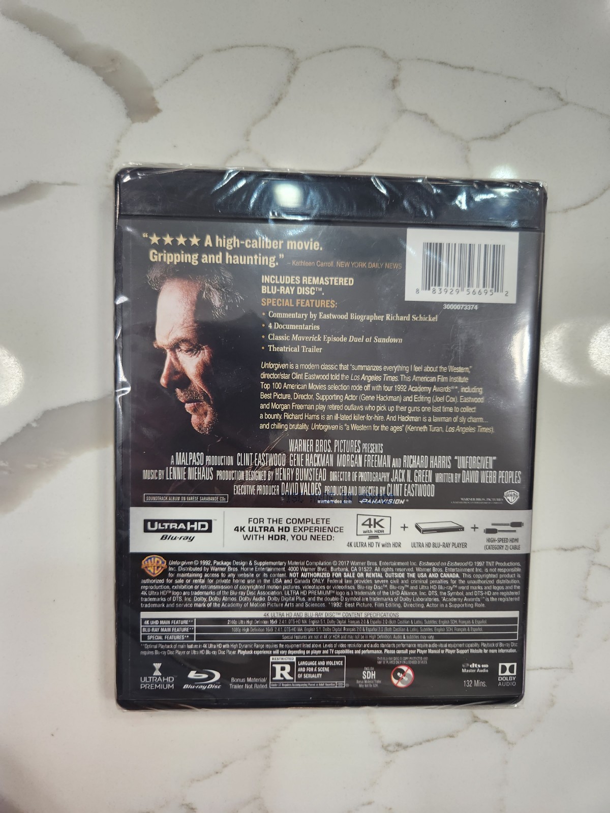 Unforgiven 4K UHD Blu-ray Clint Eastwood, New Sealed